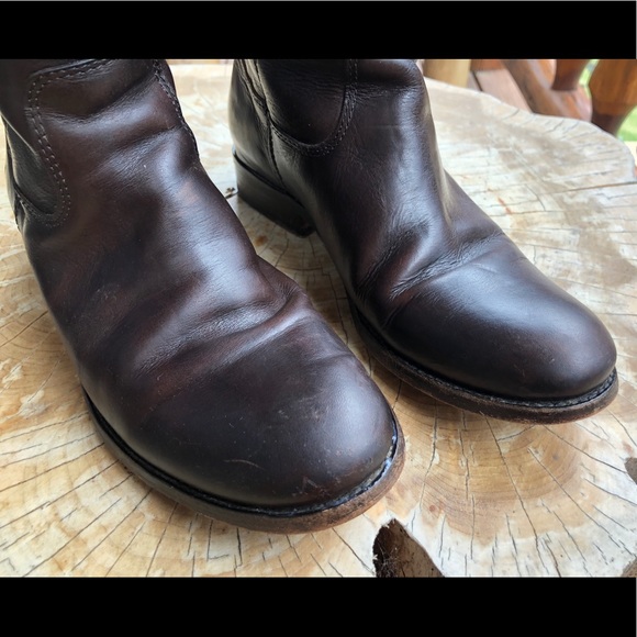 Frye Melissa Button Tall Leather Boots Brown 6.5 B - Picture 5 of 8